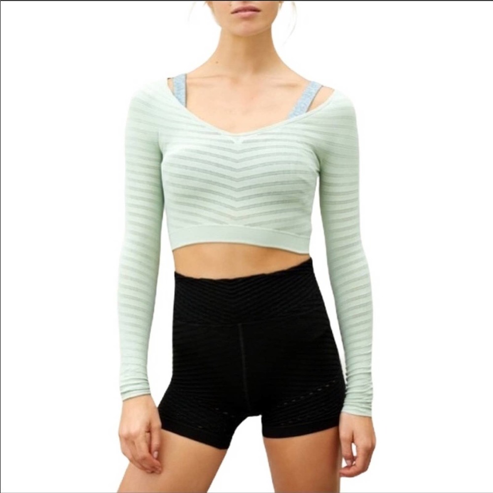 Free People Gone Adrift Long Sleeve Shirt Mint Green Size Medium